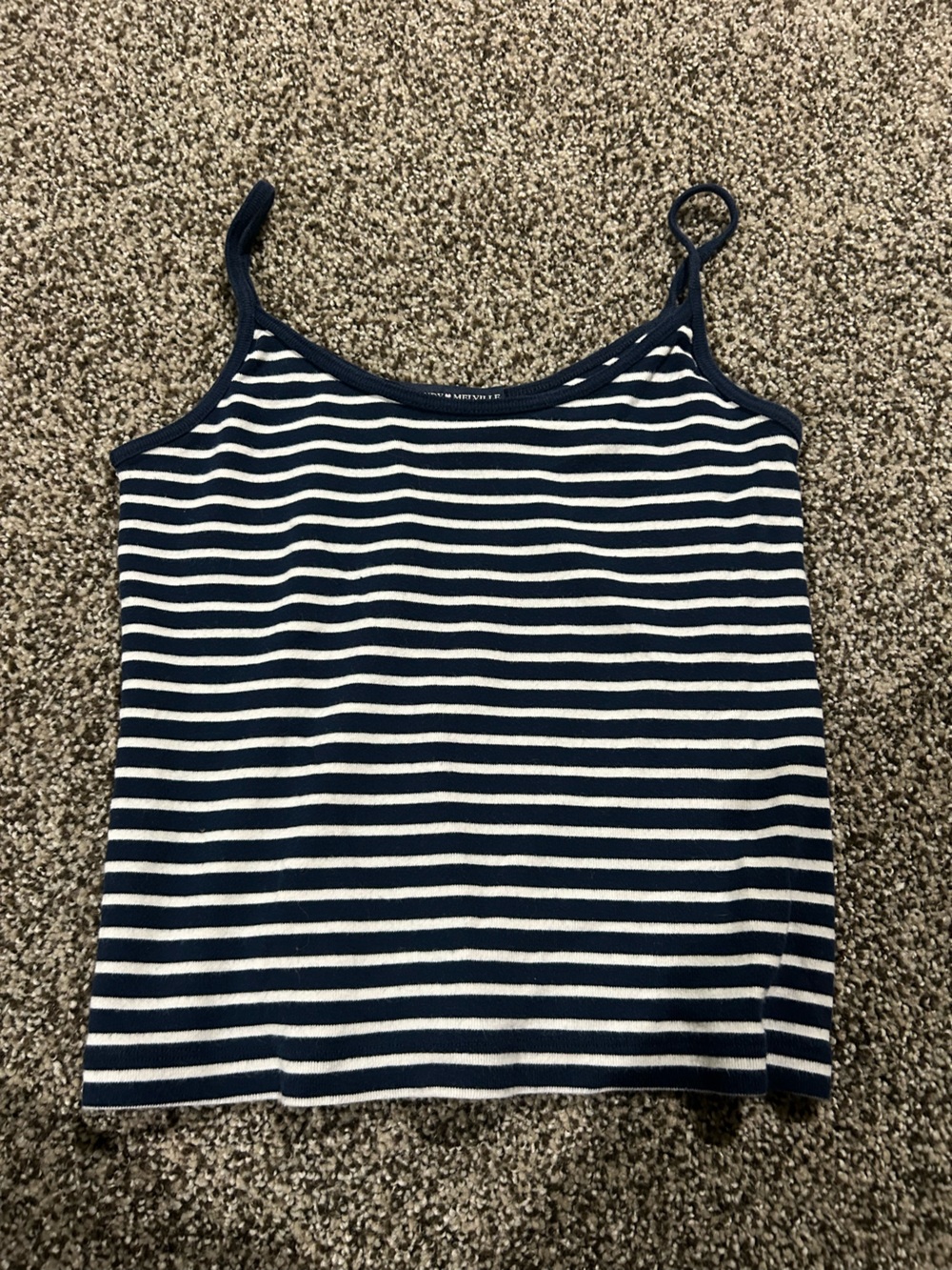 Brandy Melville Striped Navy and White Spaghetti Strap Tank Top
